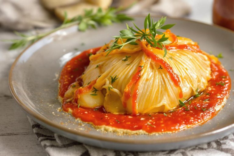 Papillote de pommes de terre, coulis de poivron glacé : le duo qui va vous surprendre !.jpg